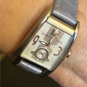 Hamilton Women's Stainless Steel Watch with Lilac Croc Strap Brand New